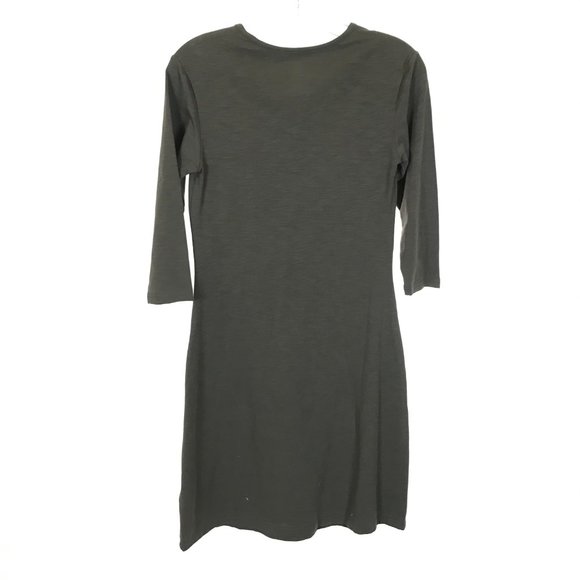 NWT Womens Size XS Merrell Gray V-Neck Ruched Front A-Line Stretch Dress - Picture 3 of 3